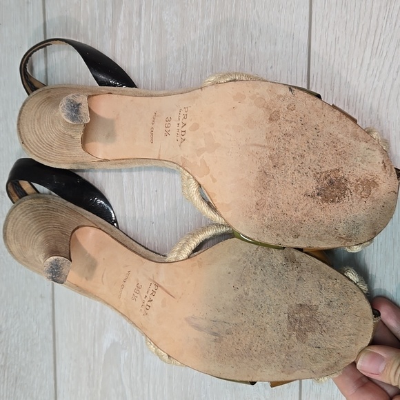 Prada Women Italy Heels Sandals Shoes Sz 39.5/8.5 - Picture 11 of 14
